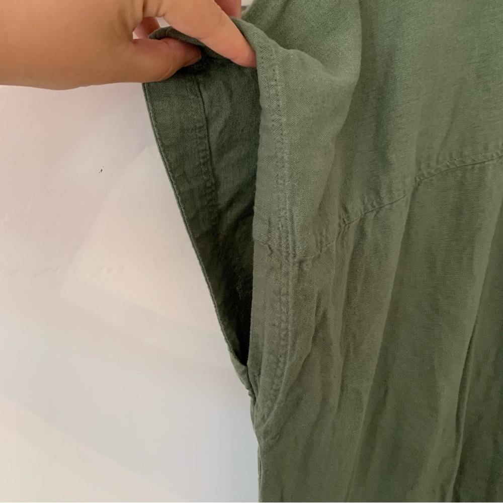 Universal Thread Green Pocket Button Down Midi Li… - image 7